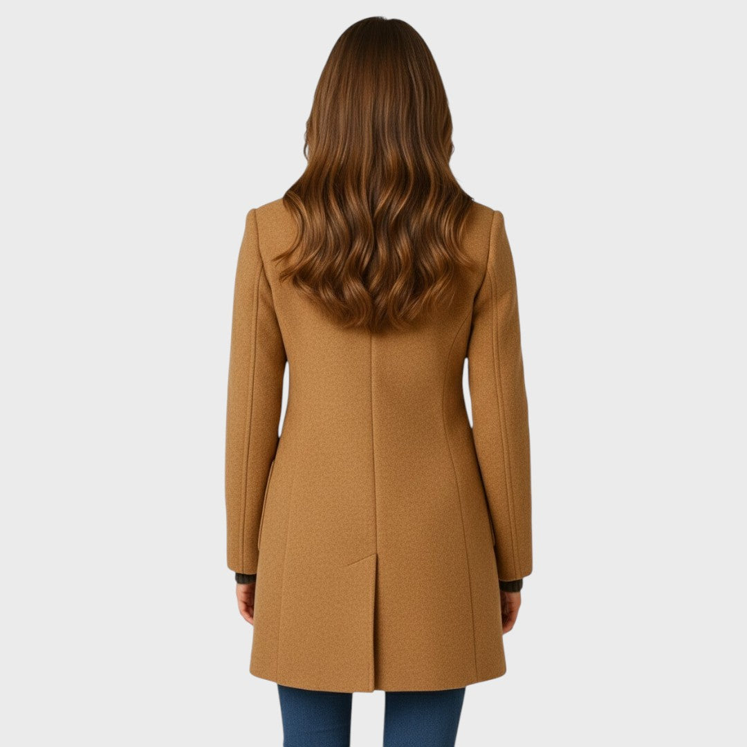 Women's Fitted Coat with Button Closure - Elegant Style 8