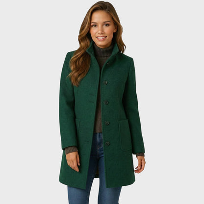Women's Fitted Coat with Button Closure - Elegant Style 7