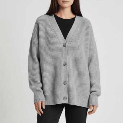 Locker Geschnittener Cardigan Mit Knopfleiste - Jamila