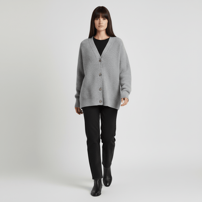 Locker Geschnittener Cardigan Mit Knopfleiste - Jamila