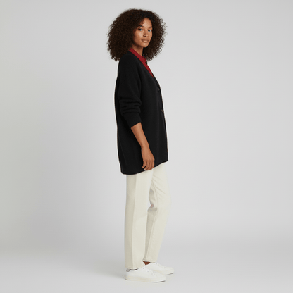 Locker Geschnittener Cardigan Mit Knopfleiste - Jamila