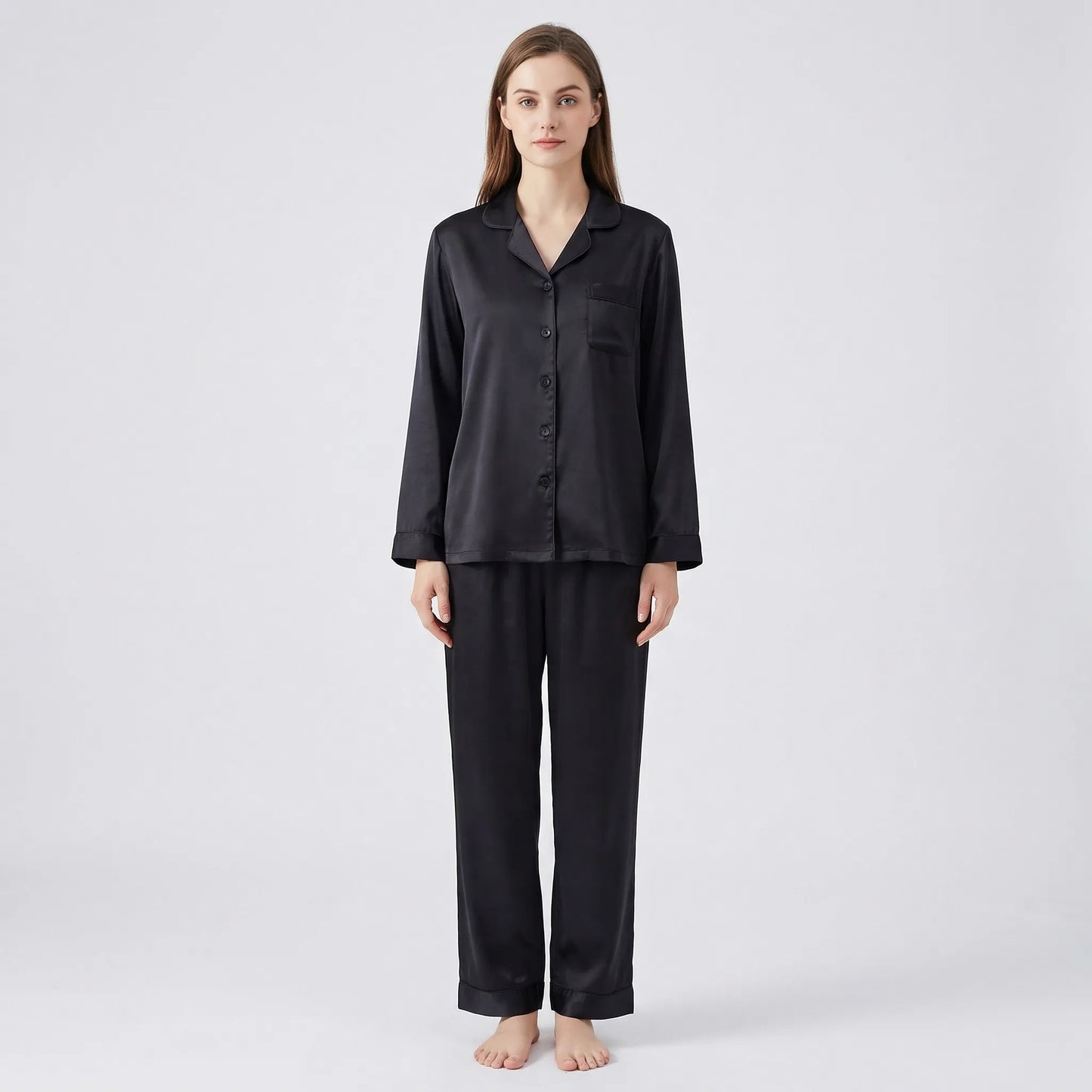 Long-Sleeve Button-Up Pyjama Set - Stephanie