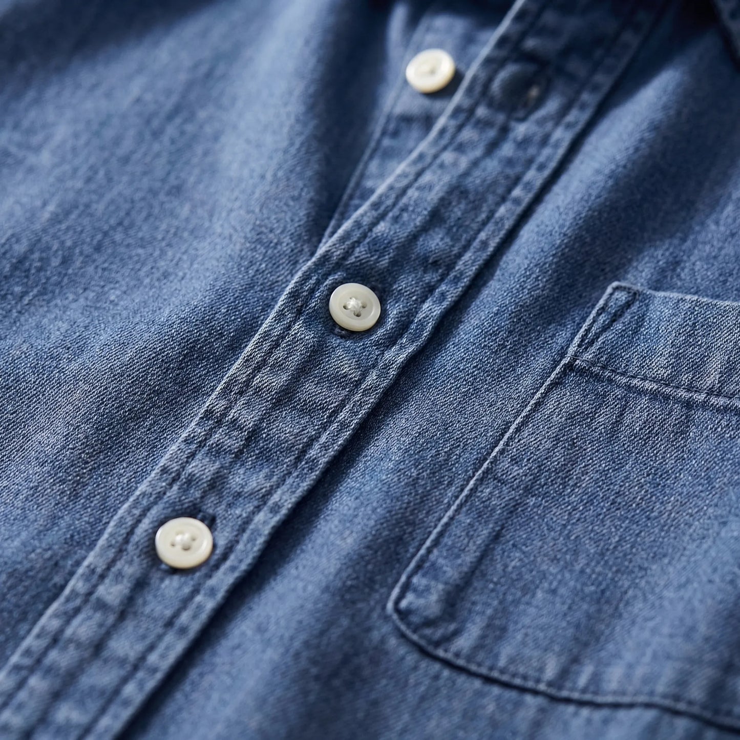Long-Sleeve Denim Button-Up Shirt - Nick