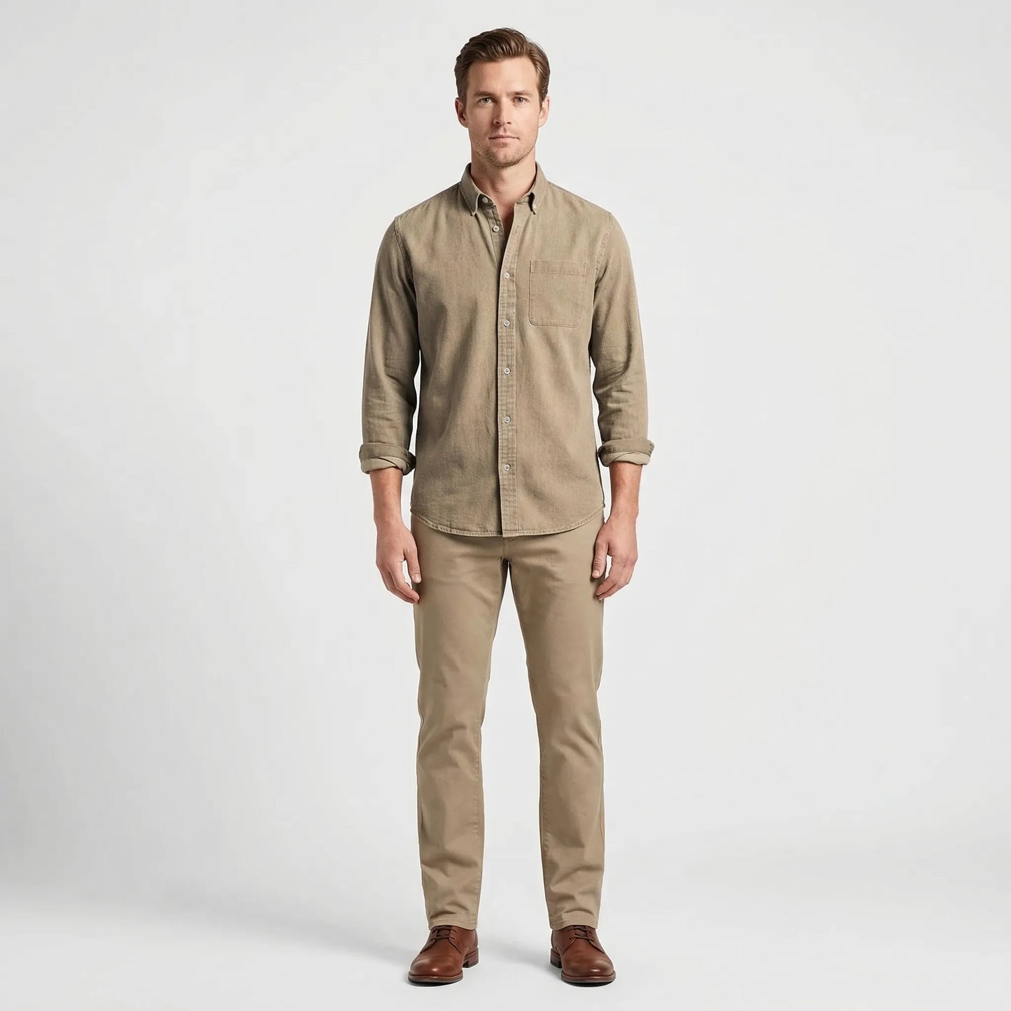 Long-Sleeve Denim Button-Up Shirt - Nick