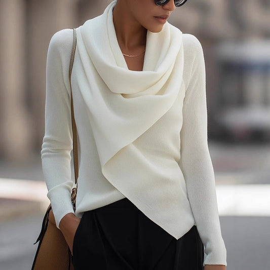 Long-Sleeve Knit Jumper With Wrap Detail - Ernestine