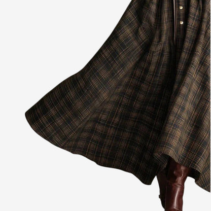 Long-Sleeve Maxi Dress with Tartan Print - Bethany