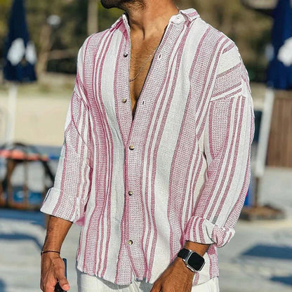 Long-Sleeve Shirt In A Retro Stripe Design - Grady