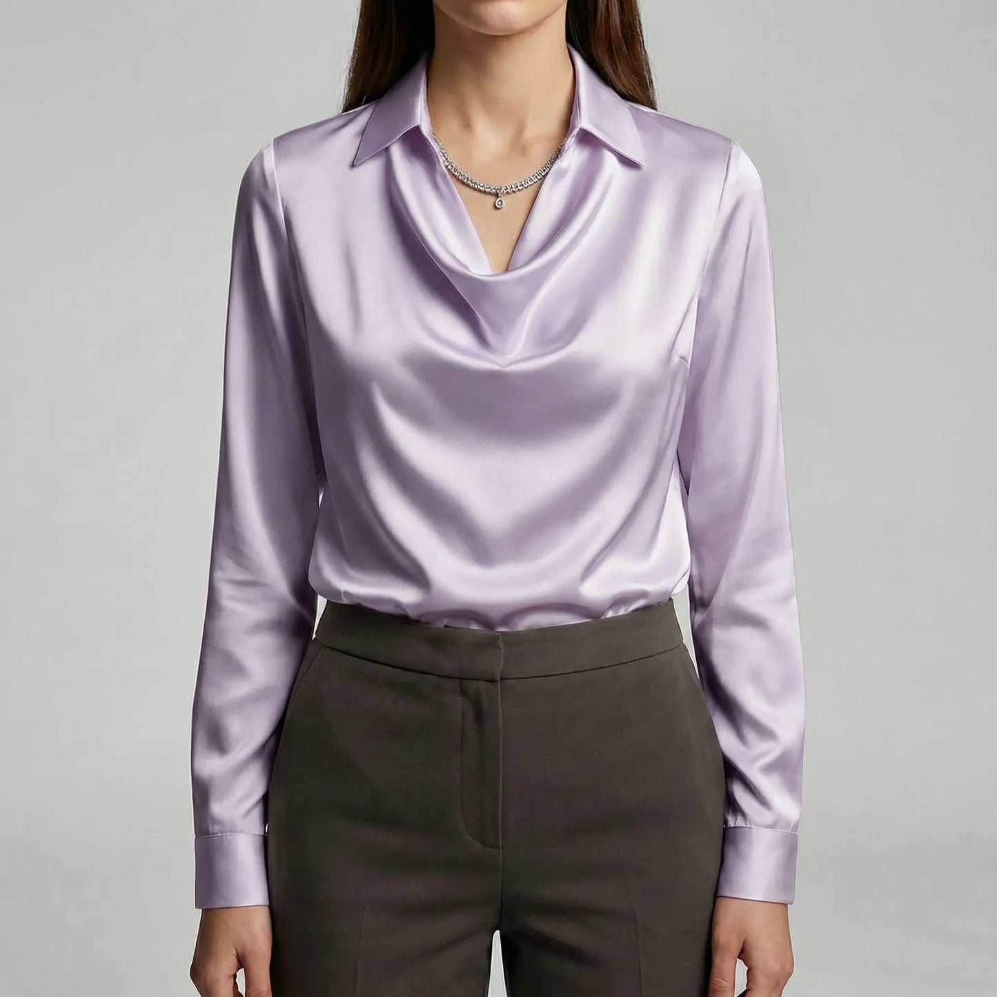 Long-Sleeved Draped Blouse - Ceylin