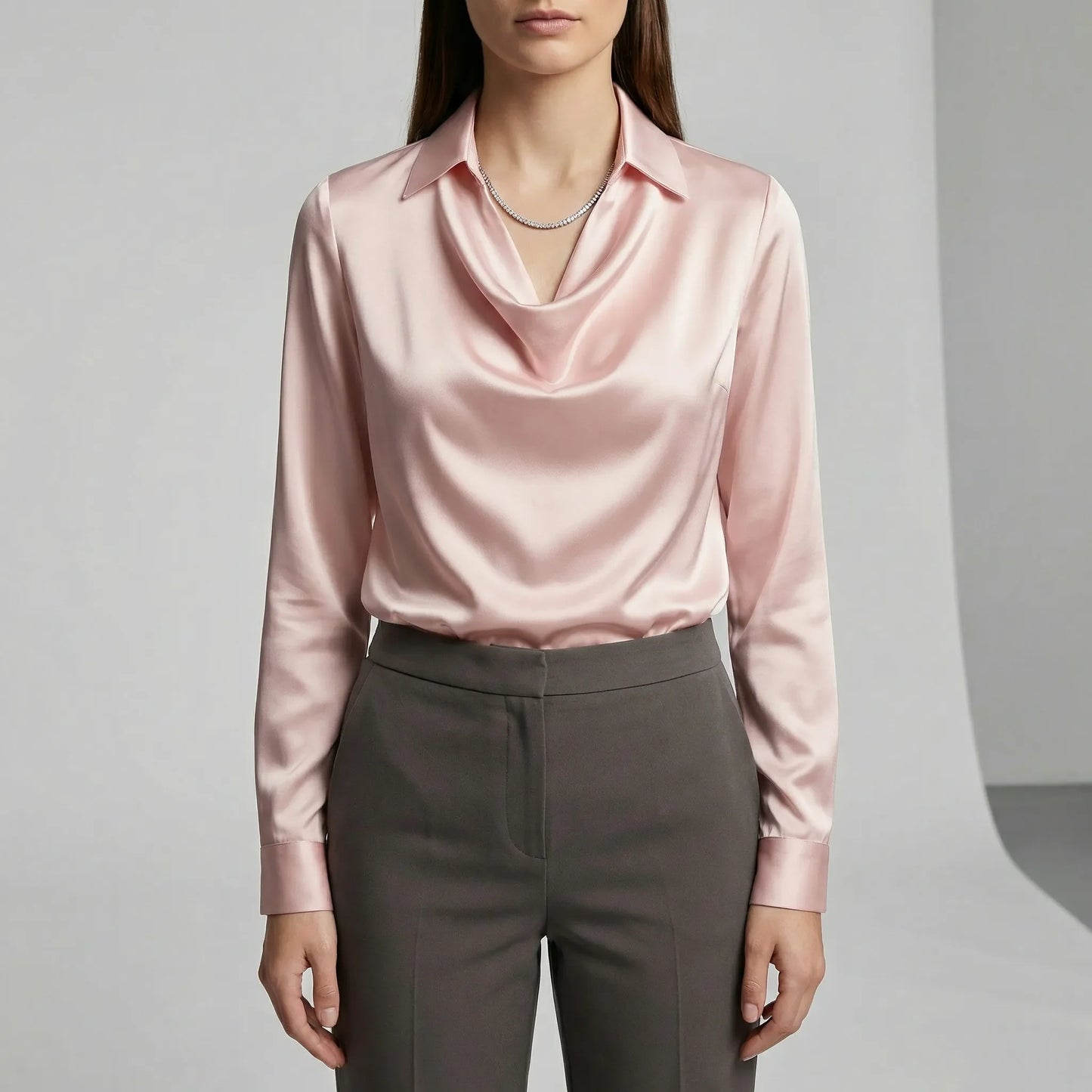 Long-Sleeved Draped Blouse - Ceylin