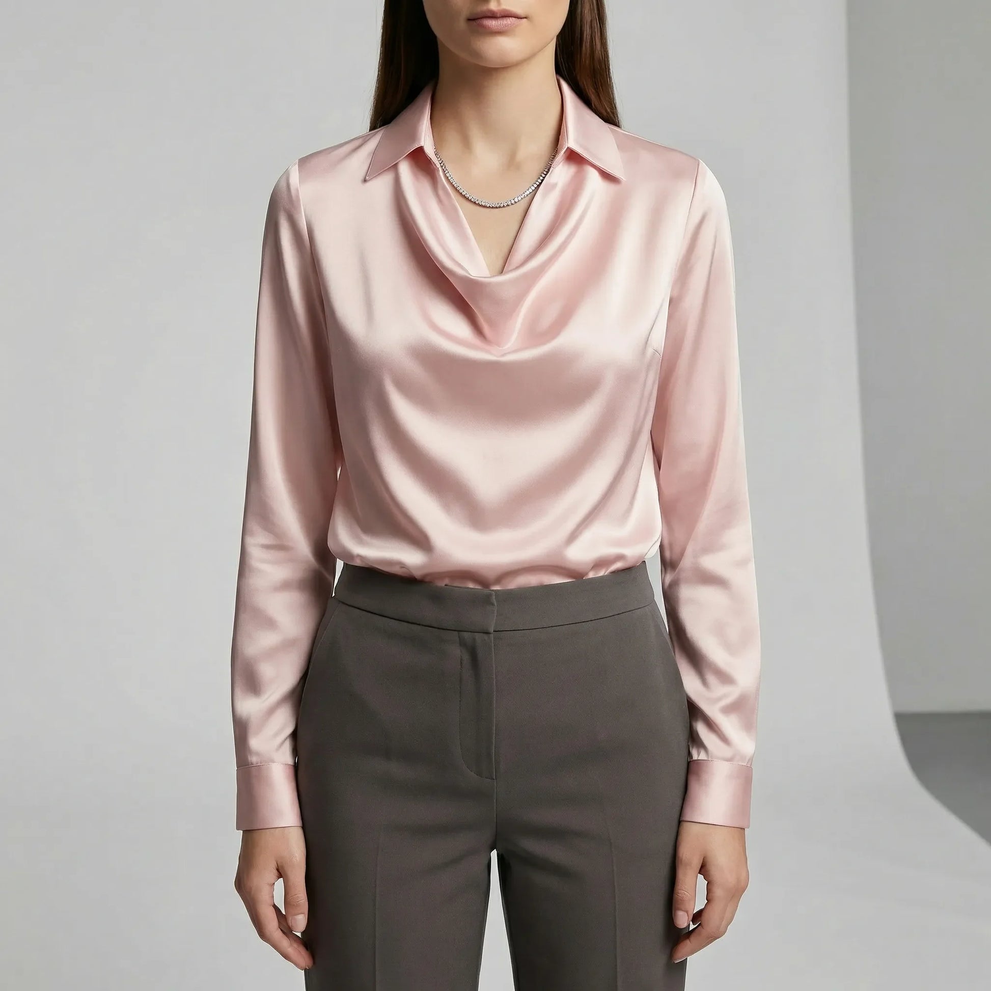 Long-Sleeved Draped Blouse - Ceylin