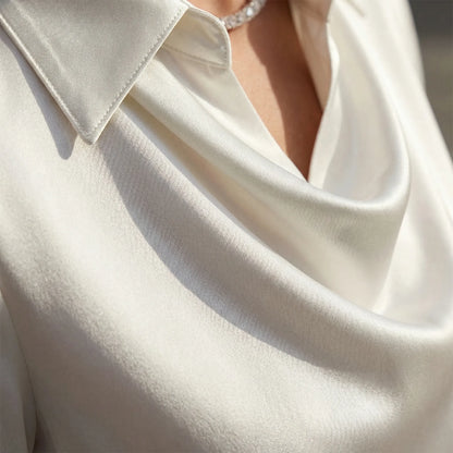Long-Sleeved Draped Blouse - Ceylin