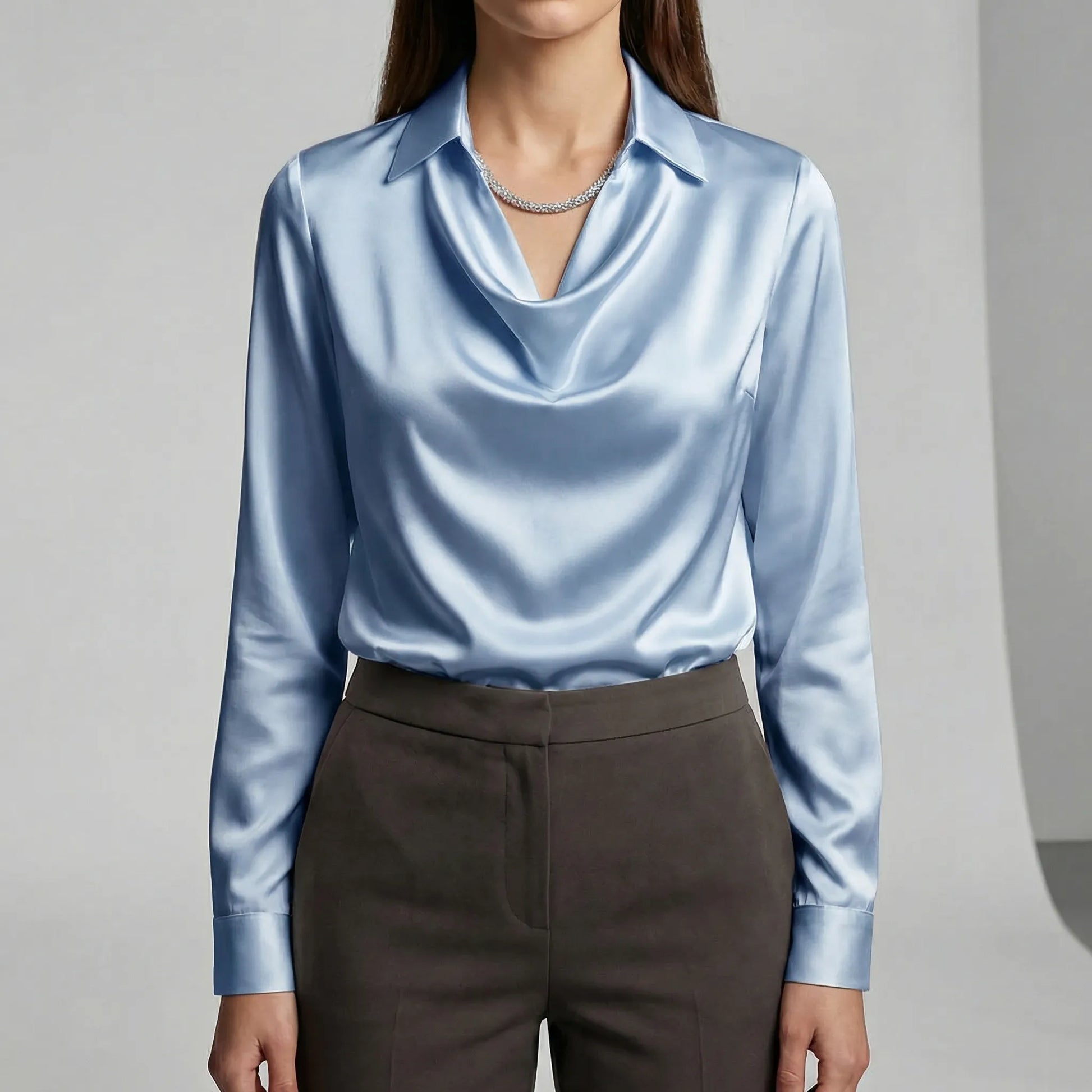 Long-Sleeved Draped Blouse - Ceylin