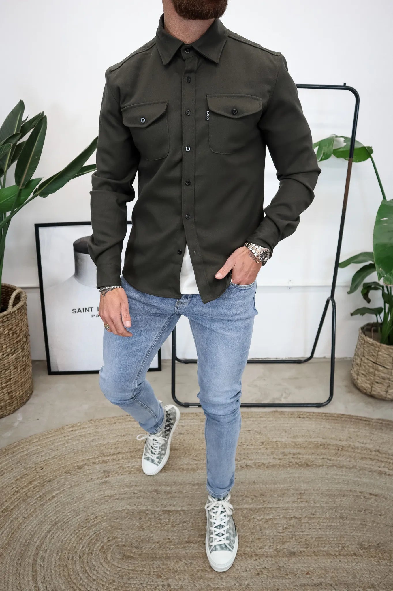 Long-Sleeved Overshirt With Chest Pockets - Fernando