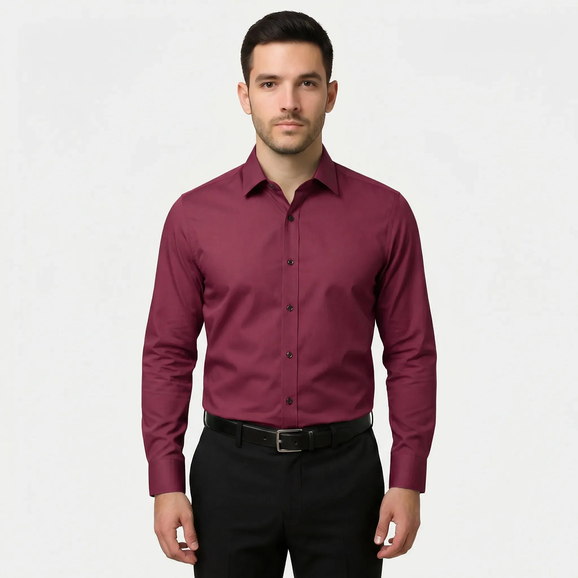 Long-Sleeved Slim-Fit Mens Shirt - Kian