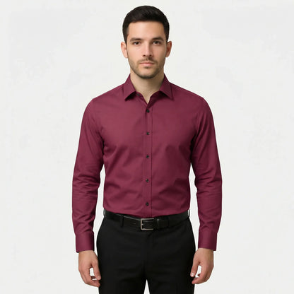 Long-Sleeved Slim-Fit Mens Shirt - Kian