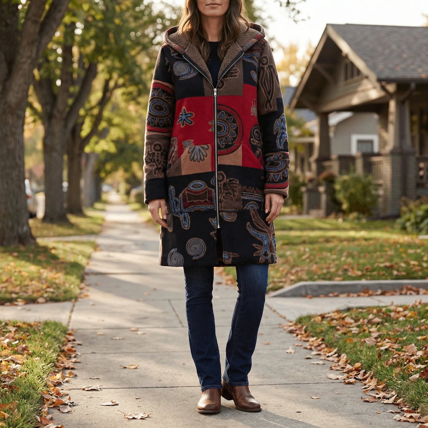 Long Fitted Hooded Jacket - Philine
