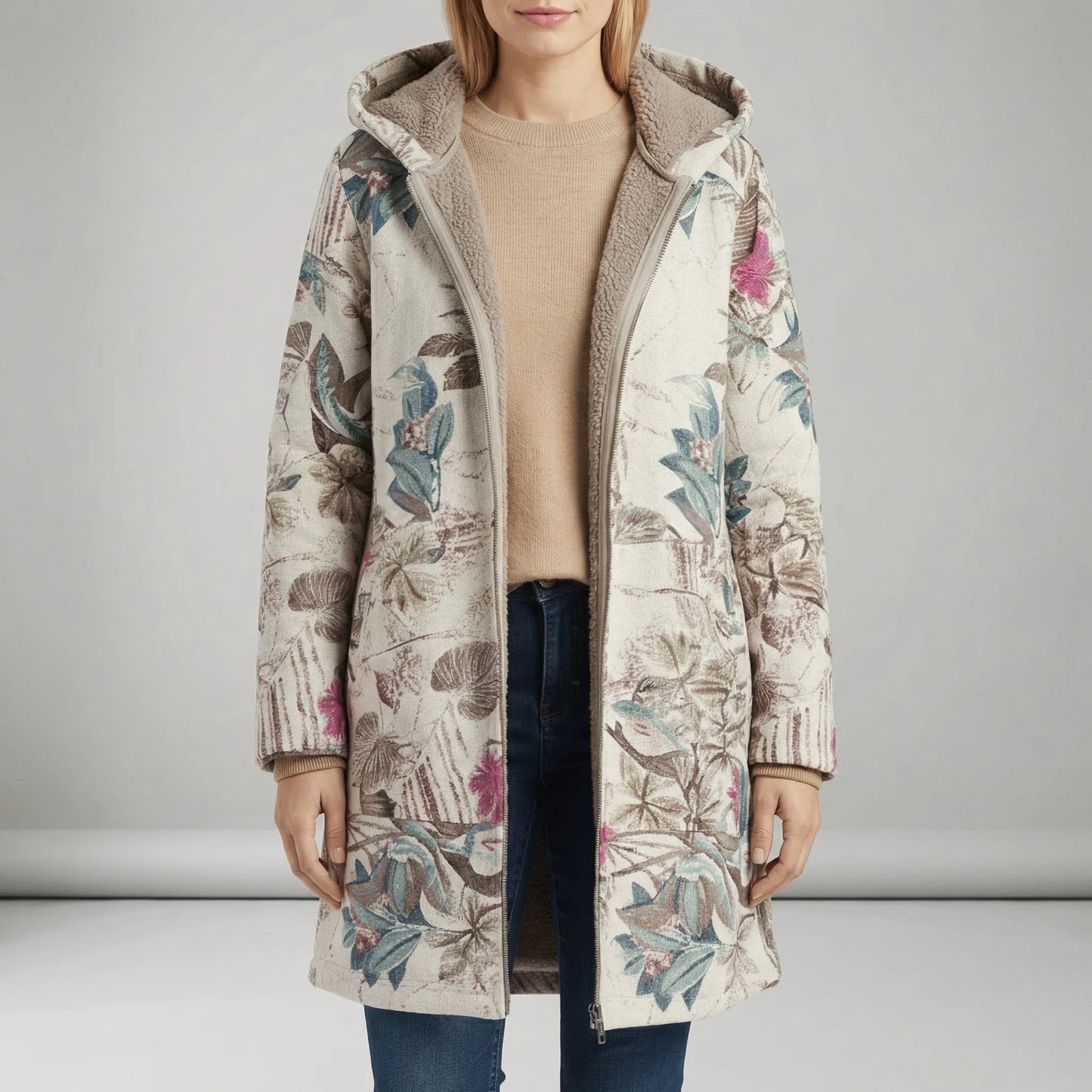 Long Fitted Hooded Jacket - Philine