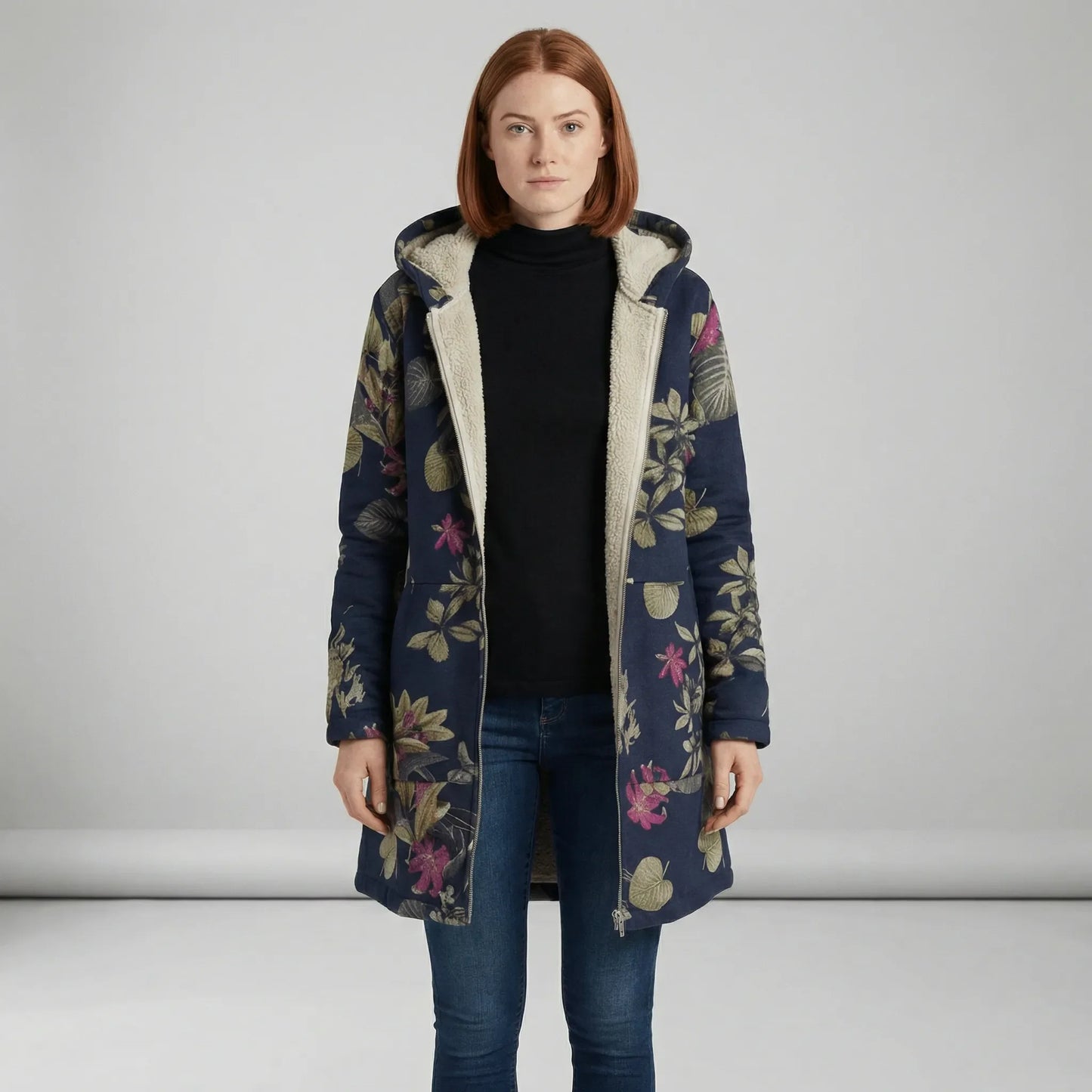 Long Fitted Hooded Jacket - Philine