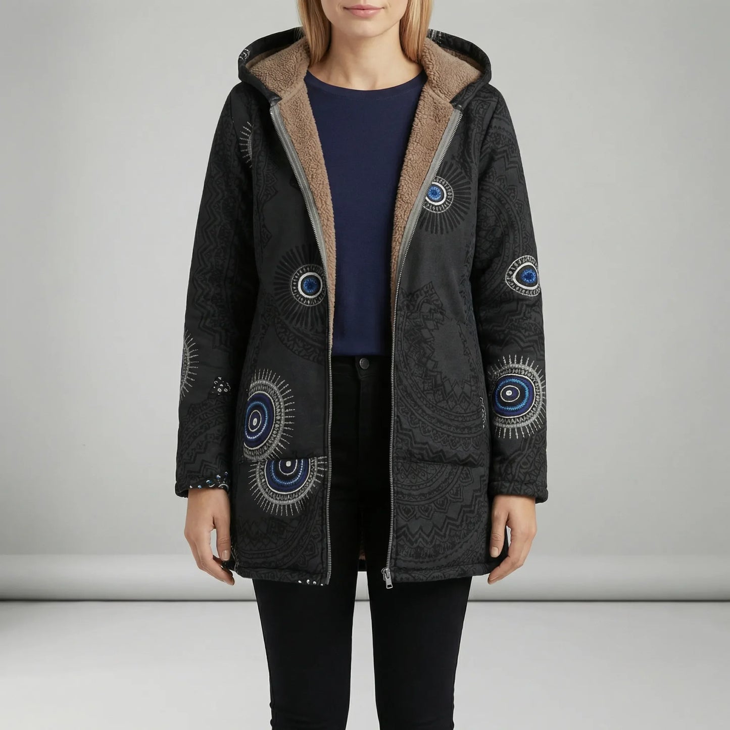 Long Fitted Hooded Jacket - Philine