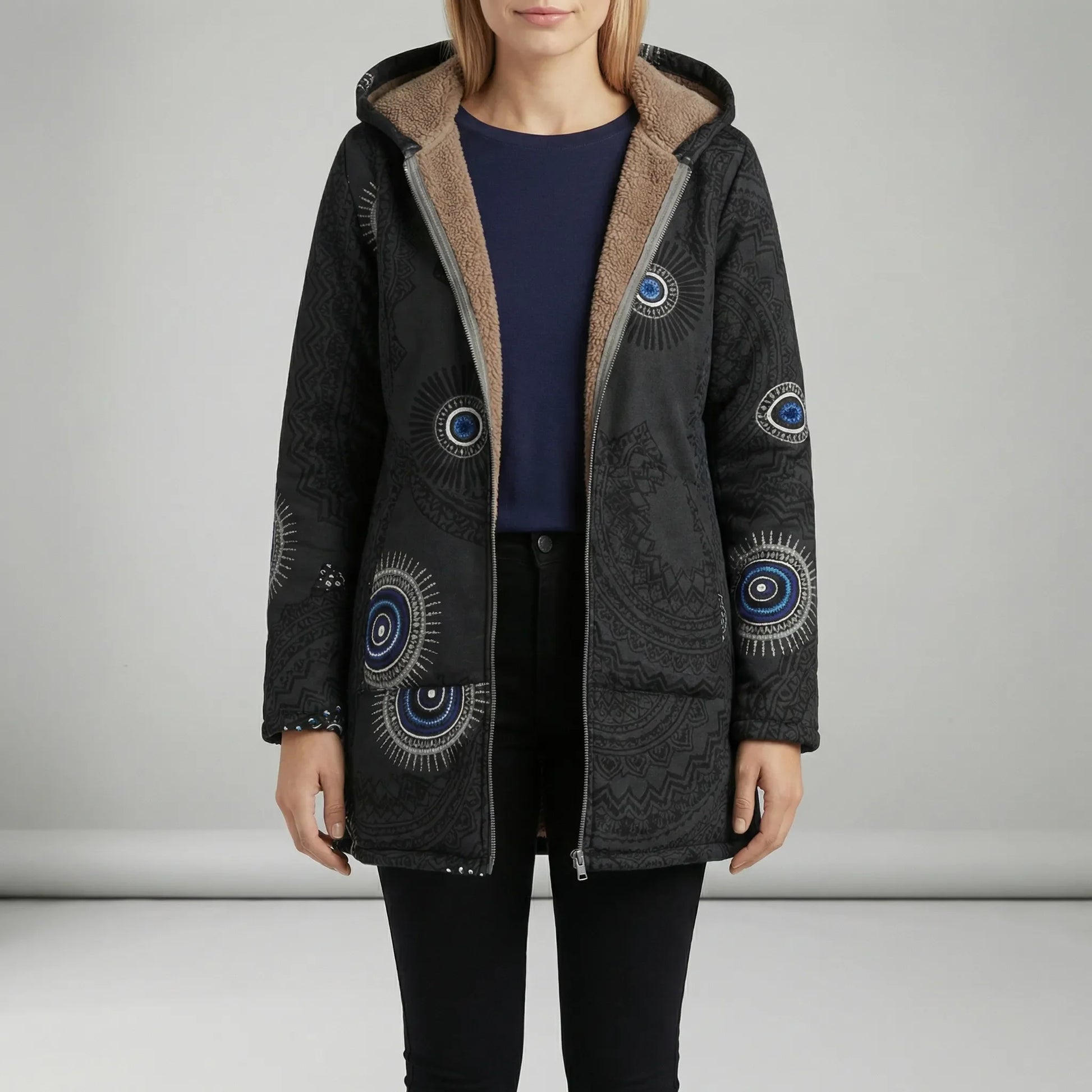 Long Fitted Hooded Jacket - Philine