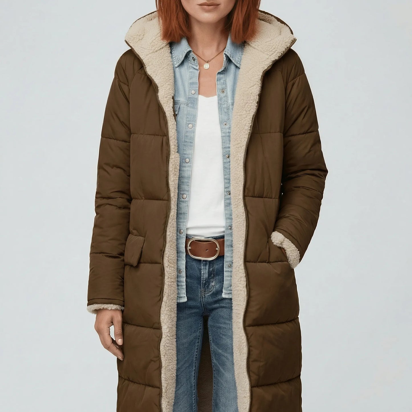 Long Ladies Puffer Coat - Alexa