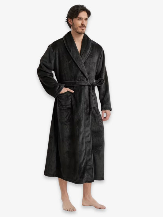 Long Men's Dressing Gown With Tie Belt - Marlon