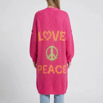 Long Oversized Bohemian Knit Cardigan - Faye