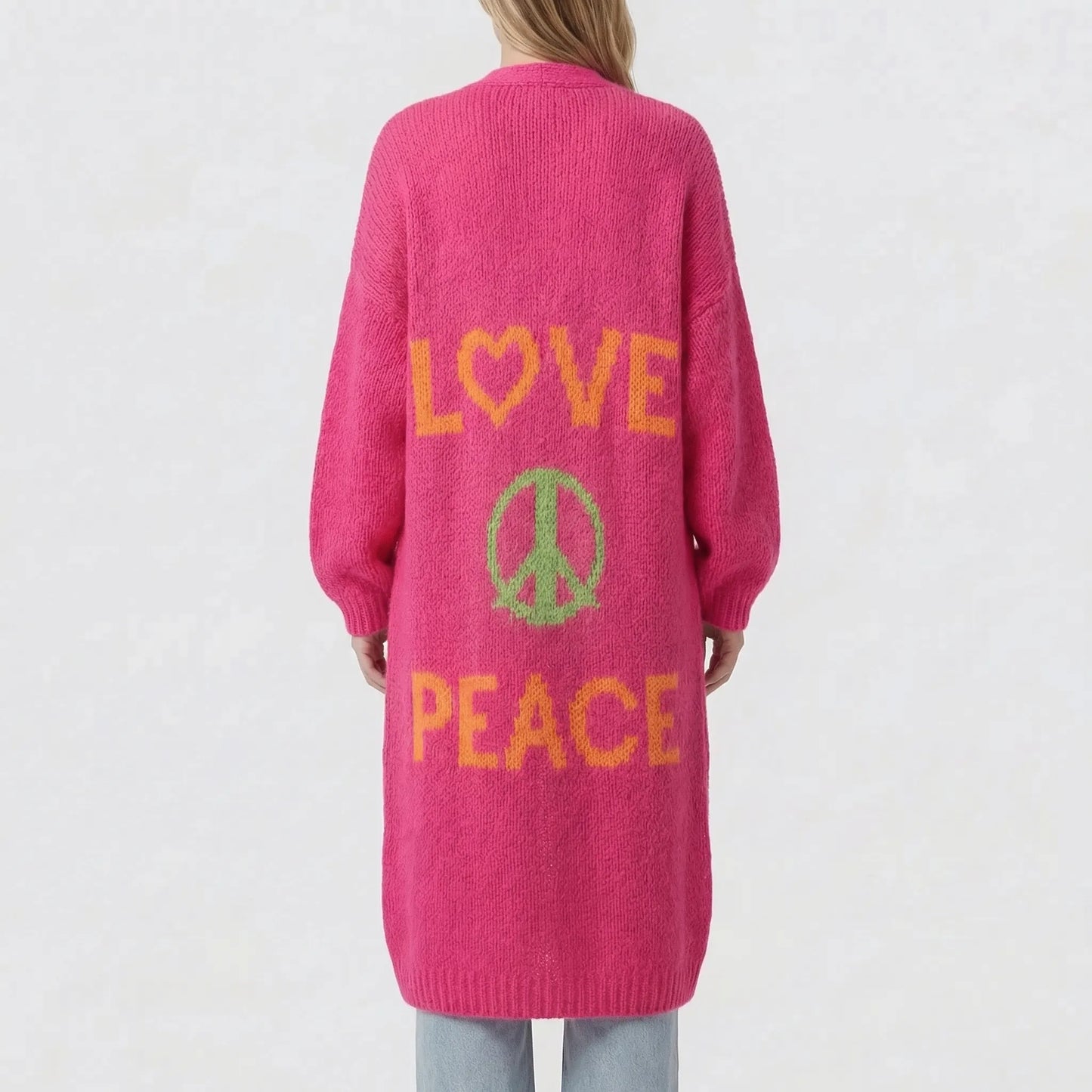 Long Oversized Bohemian Knit Cardigan - Faye