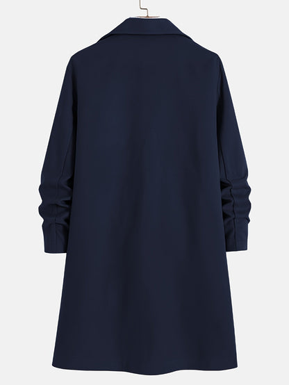 Long Single-Breasted Lapel Overcoat - Russell