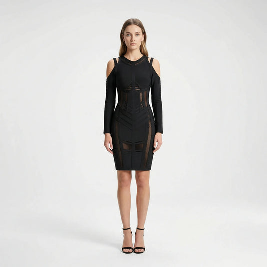 Long Sleeve Bandage Dress - Emilie
