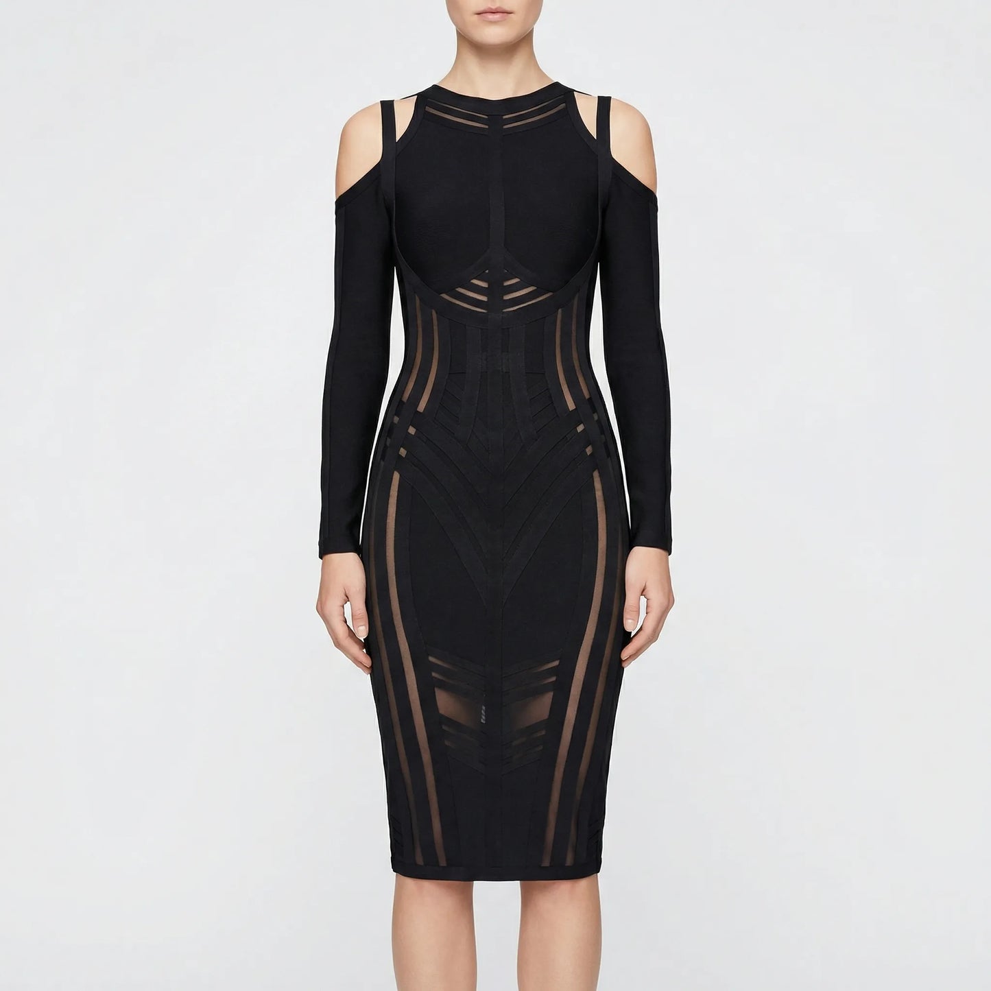 Long Sleeve Bandage Dress - Emilie