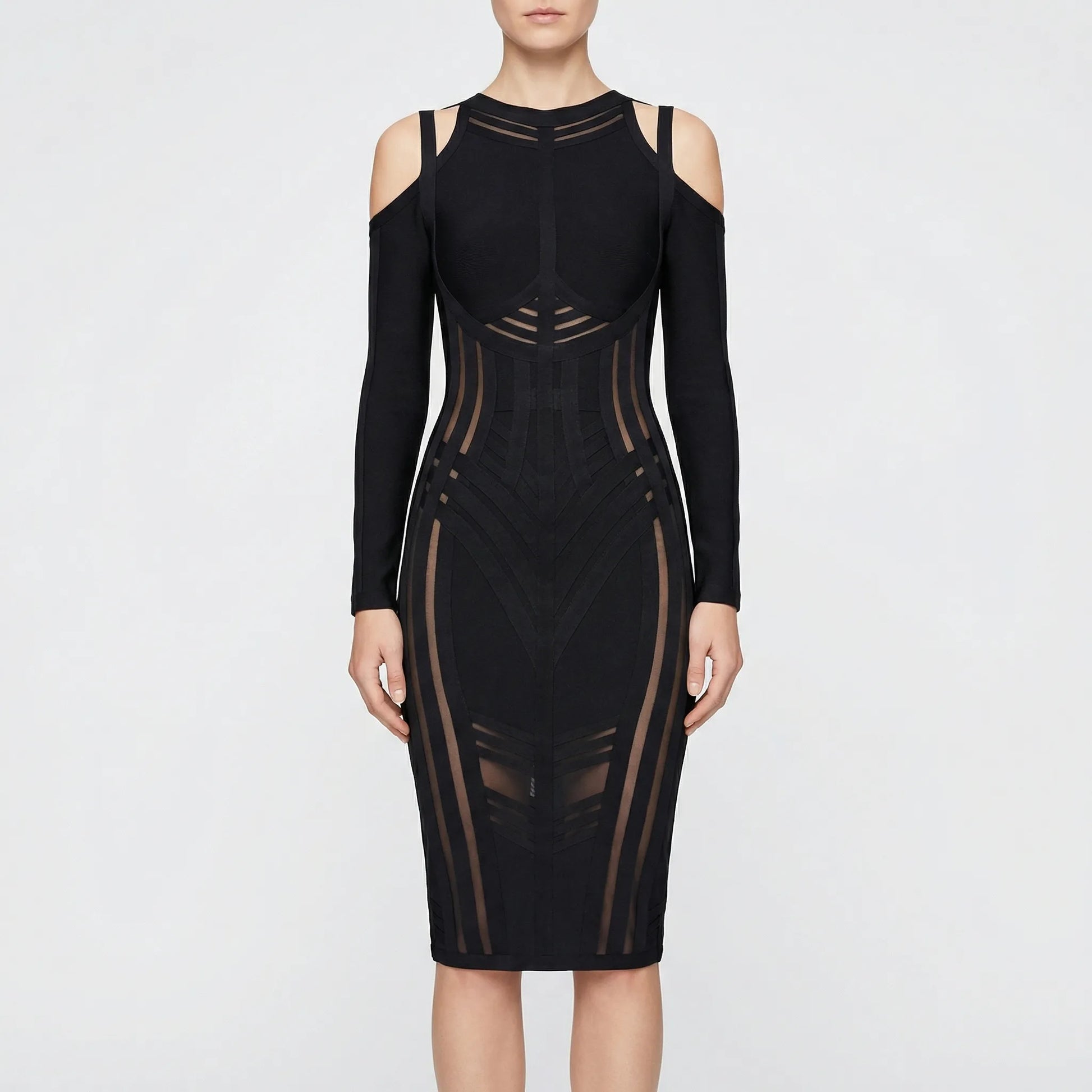 Long Sleeve Bandage Dress - Emilie