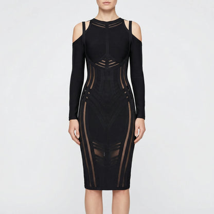 Long Sleeve Bandage Dress - Emilie