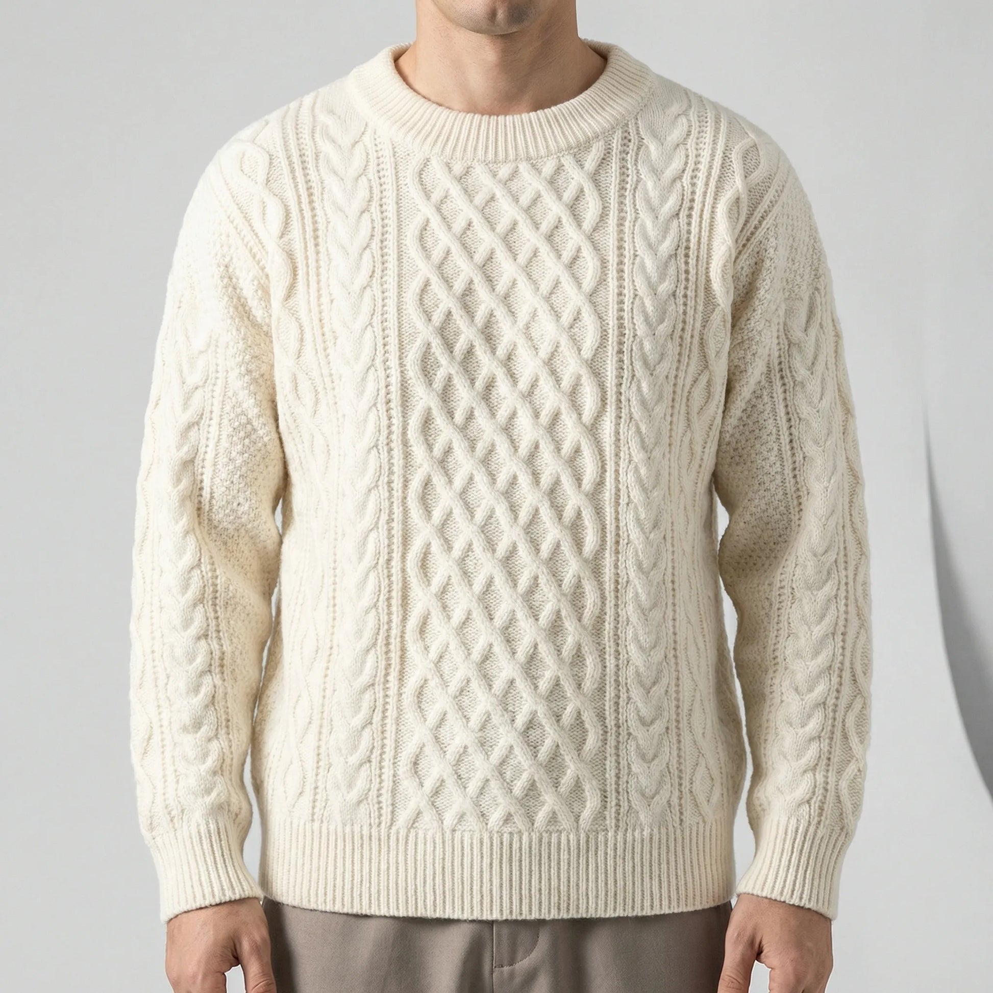 Long Sleeve Cable Knit Jumper - David