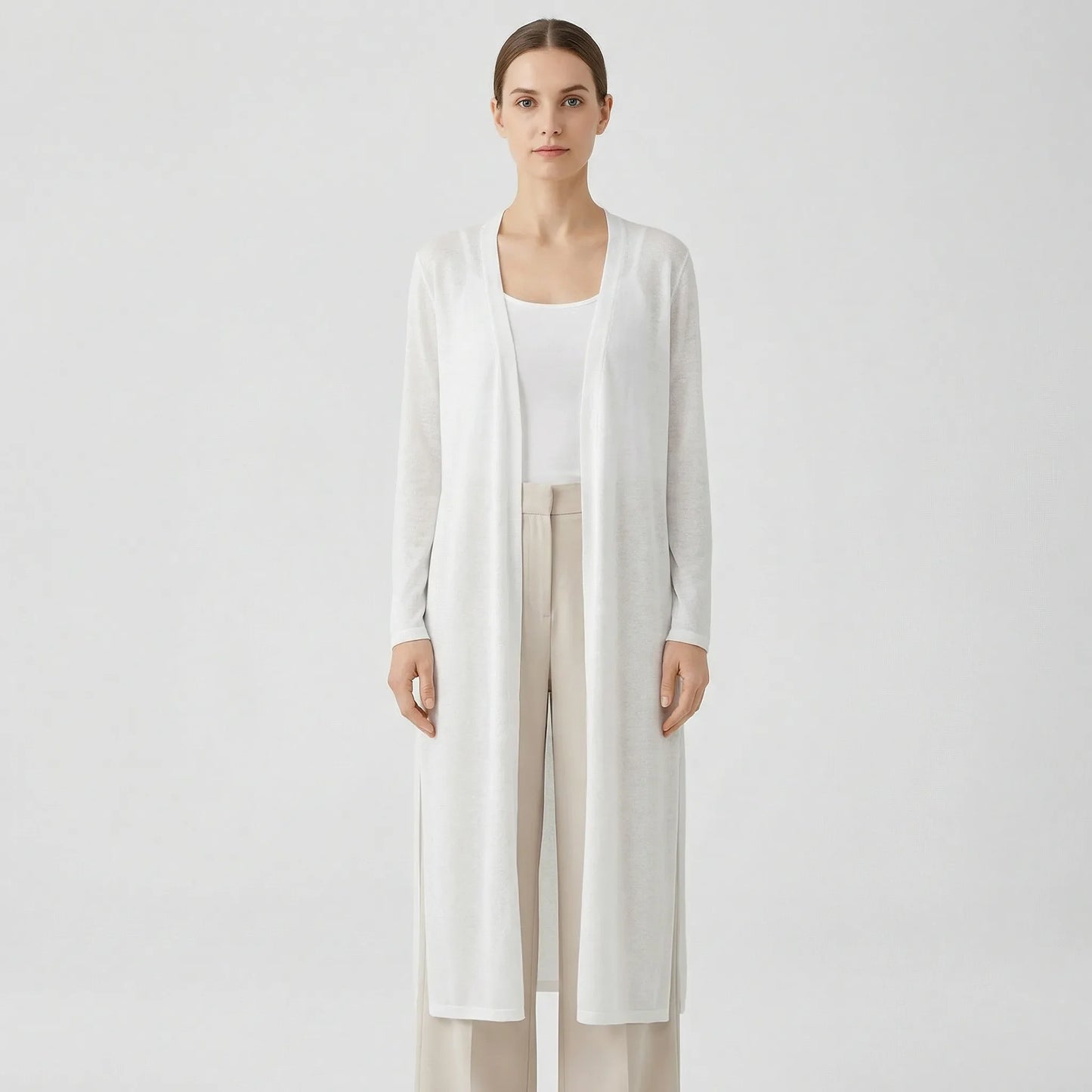 Long Sleeve Cardigan Sweater - Sandy