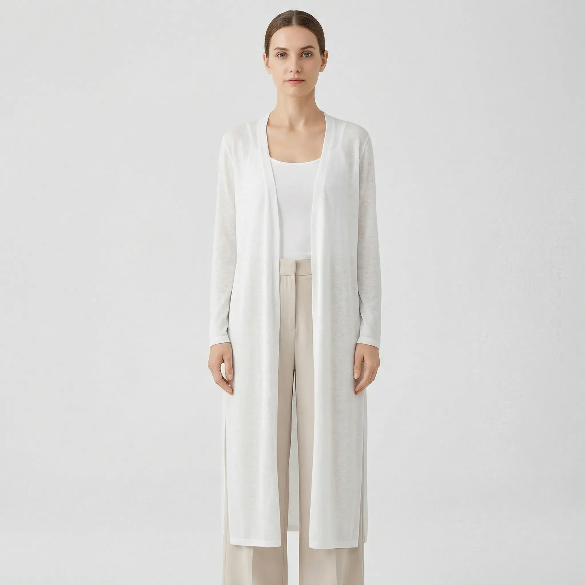 Long Sleeve Cardigan Sweater - Sandy