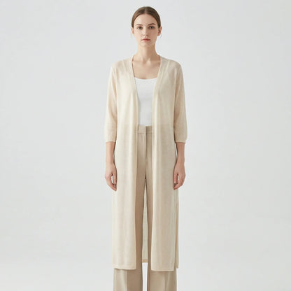 Long Sleeve Cardigan Sweater - Sandy