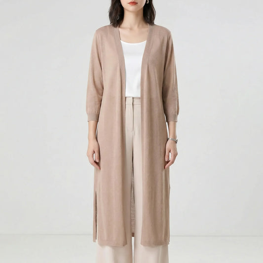 Long Sleeve Cardigan Sweater - Sandy