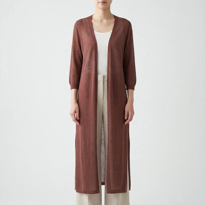 Long Sleeve Cardigan Sweater - Sandy