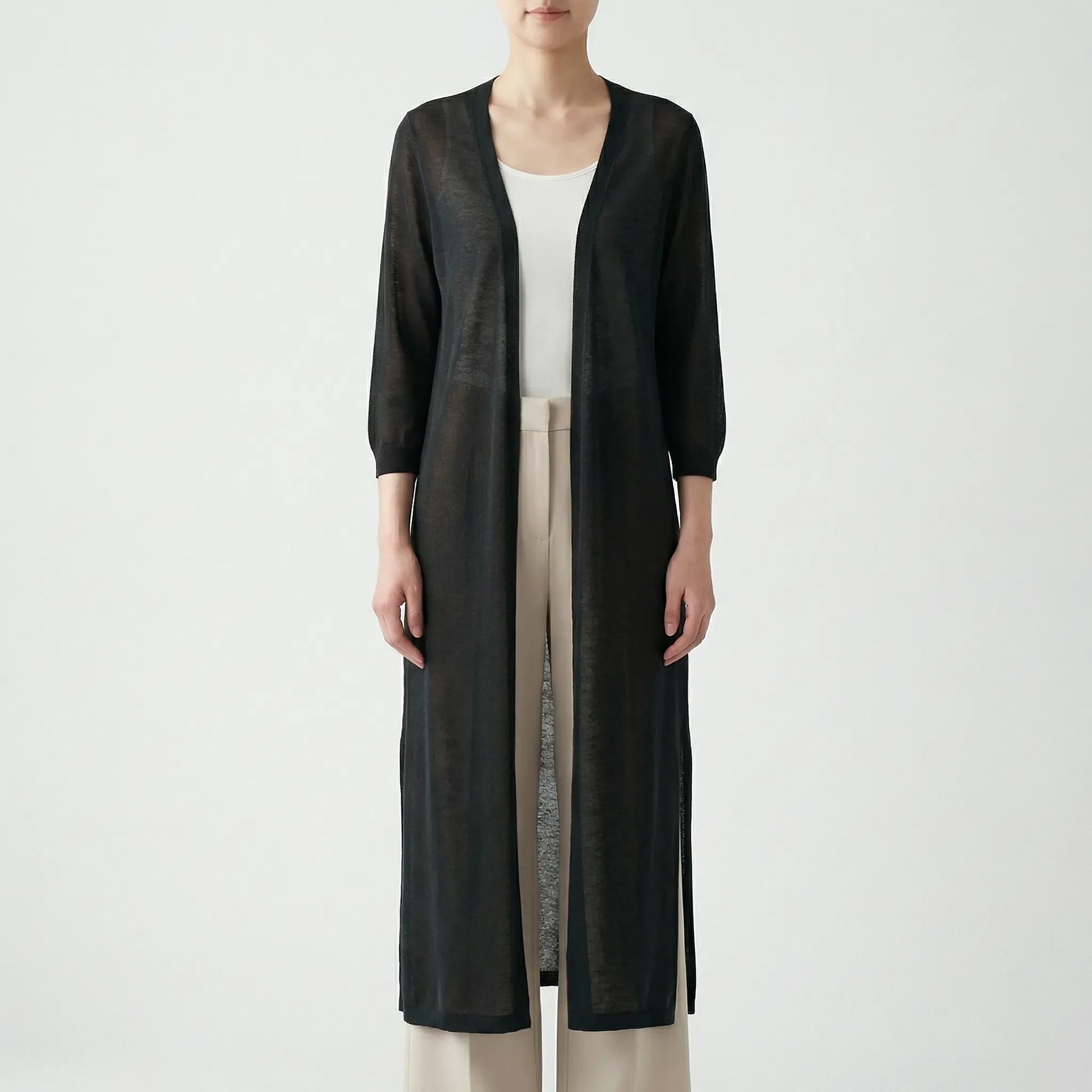 Long Sleeve Cardigan Sweater - Sandy