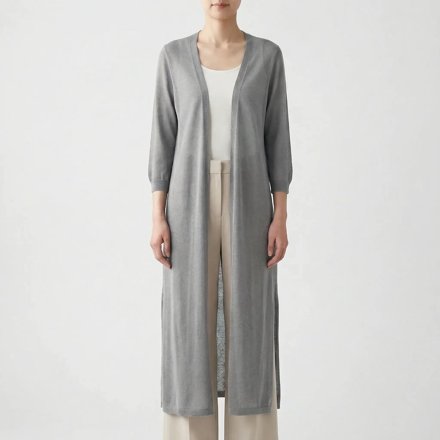 Long Sleeve Cardigan Sweater - Sandy