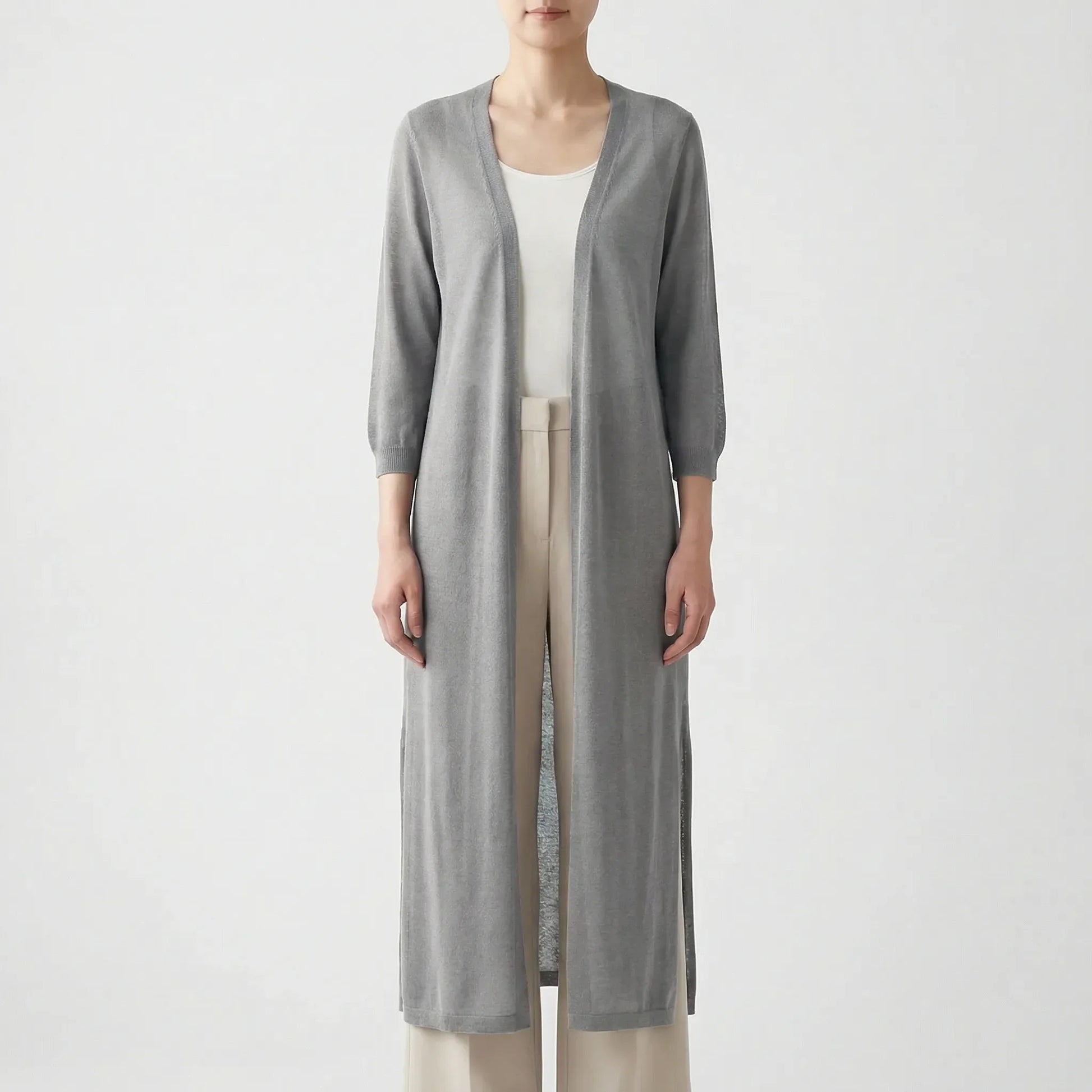 Long Sleeve Cardigan Sweater - Sandy