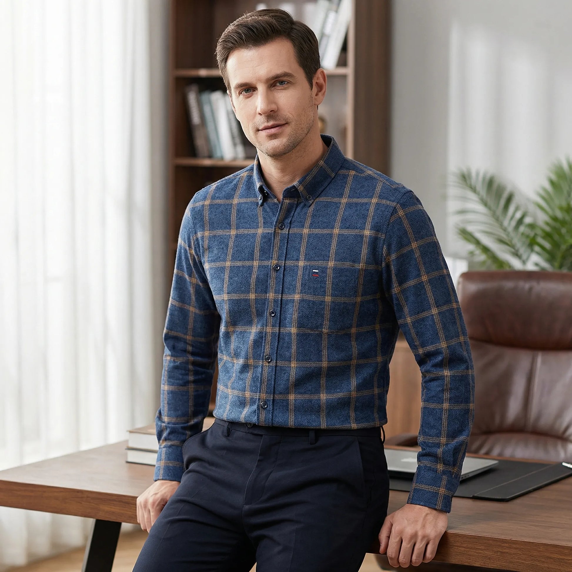 Long Sleeve Checked Shirt - Rayan