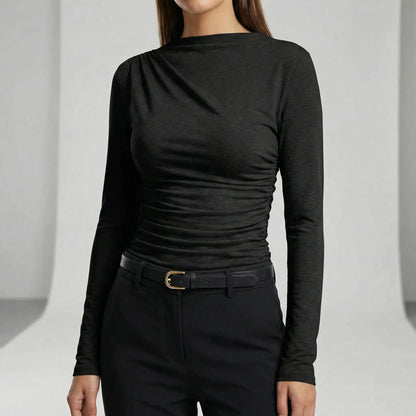 Long Sleeve Top With Gathered Detail - Anastasia