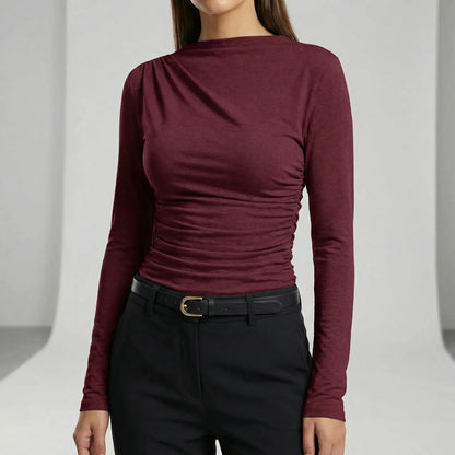 Long Sleeve Top With Gathered Detail - Anastasia