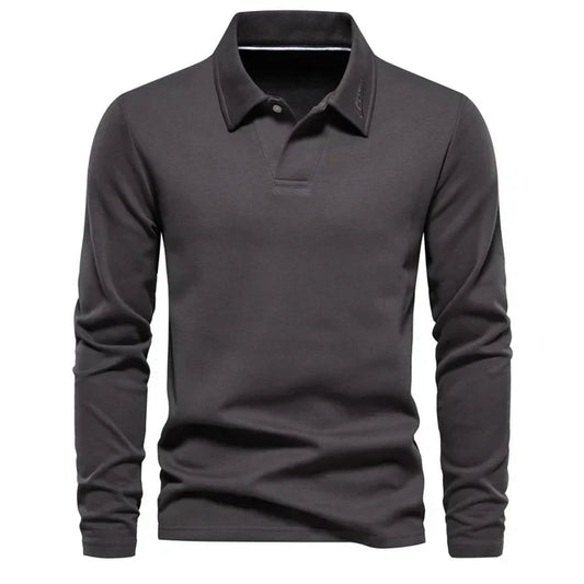Long Sleeve Turn-Down Collar Polo - Carlton