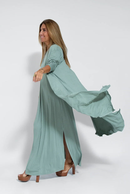 Long Sleeveless Dress With V-Neckline - Cynthia
