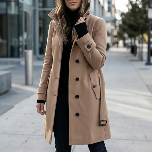 Long Tailored Trench Coat - Alicia