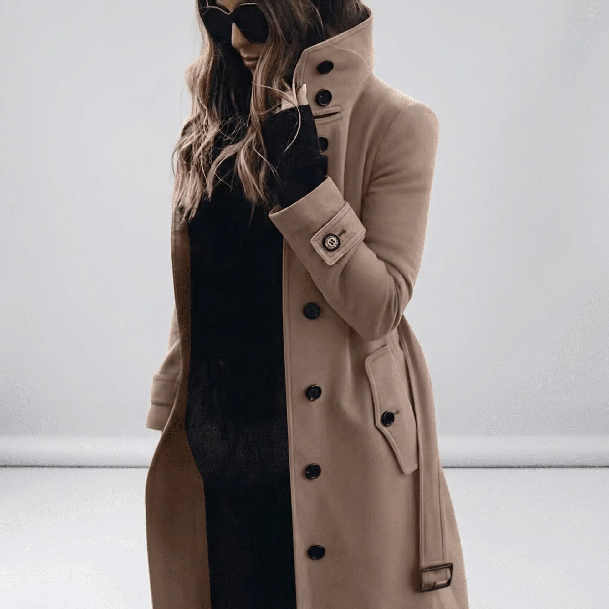 Long Tailored Trench Coat - Alicia