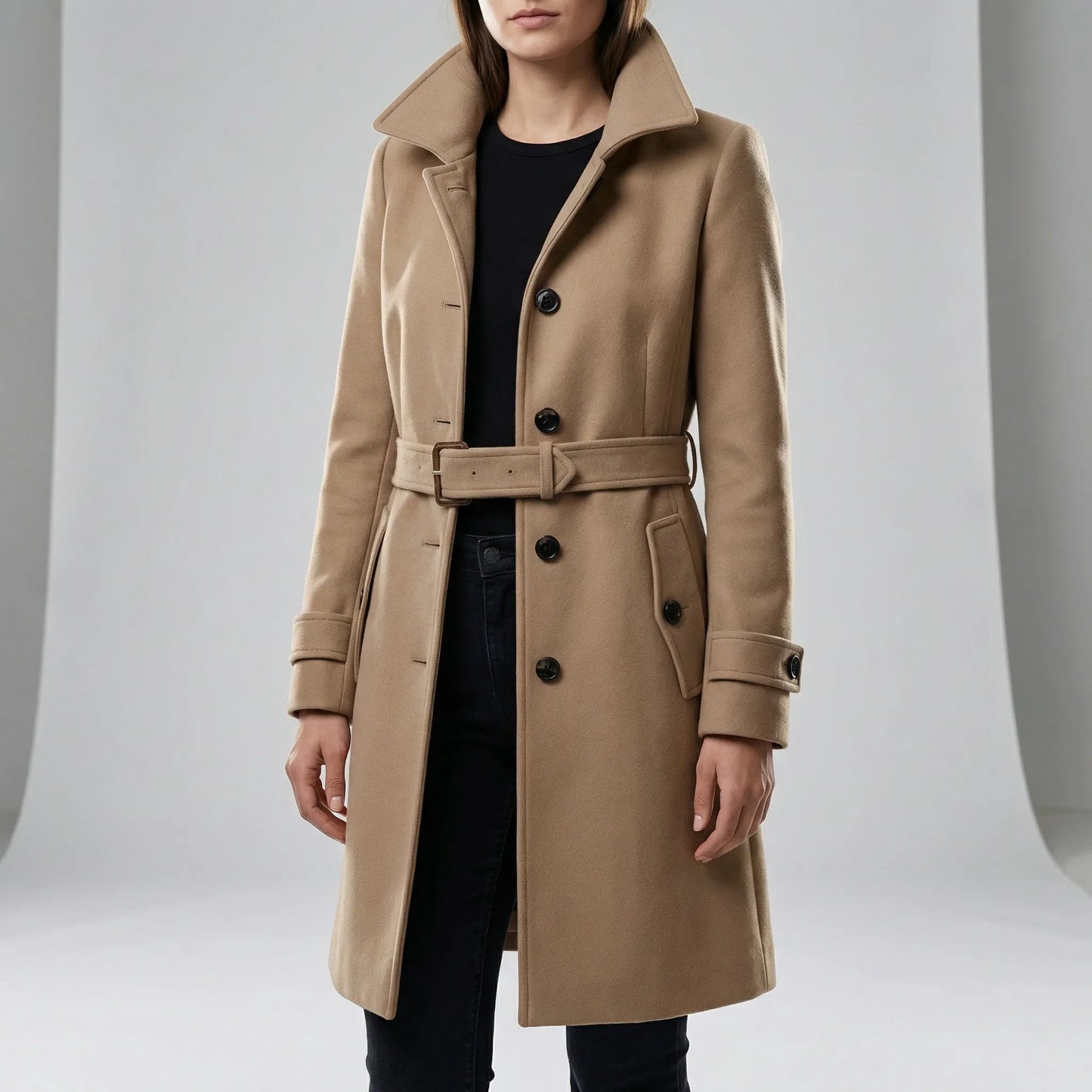 Long Tailored Trench Coat - Alicia